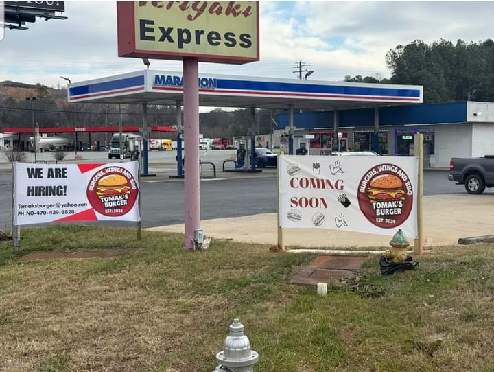 Tomak’s Burger Opening March 12th in Adairsville