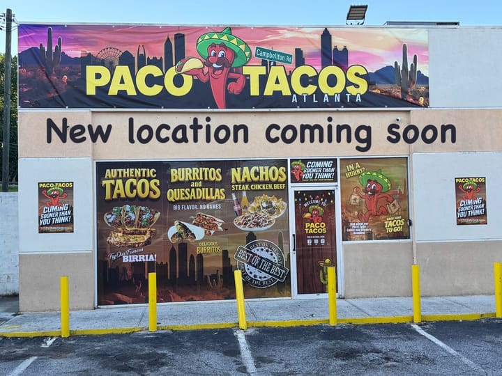 Paco Tacos Opening a New Location on Campbellton Road