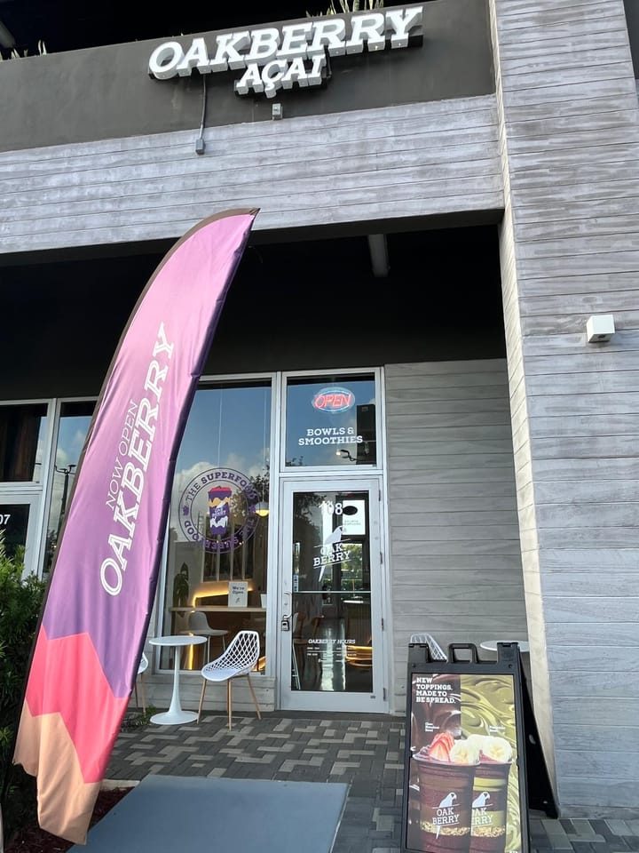 Oakberry Now Open in Hallandale Beach at Atlantic Village